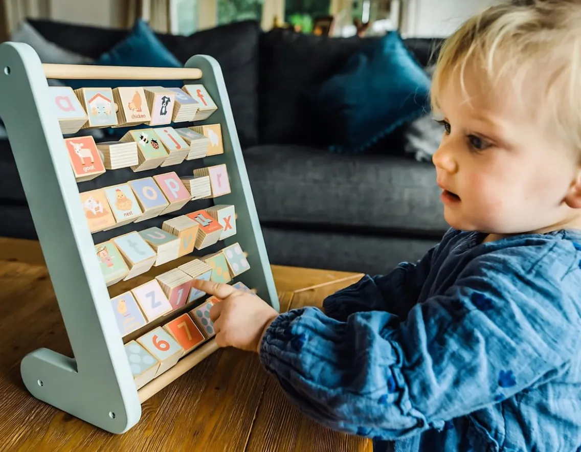 Educational|Wooden Toys-Orange Tree Toys Alphabet Farmyard Abacus - 1,2,3, Moo!