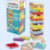 Educational|Games-Wonderbox Animal Alphabet - Wooden Topple Tower with 6 Games