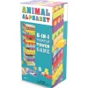 Educational|Games-Wonderbox Animal Alphabet - Wooden Topple Tower with 6 Games