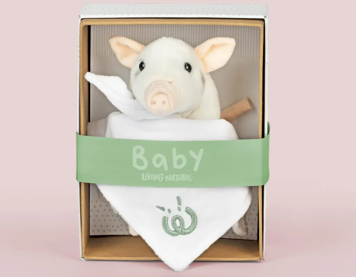 Exclusive To Wicked Uncle|Sensory-Living Nature Baby Piglet with Blanket - Gift Box
