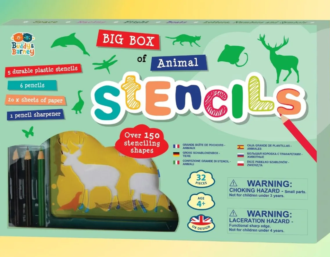 Creativity|Wicked Fun-Buddy & Barney Big Box of Animal Stencils - 150 Shapes