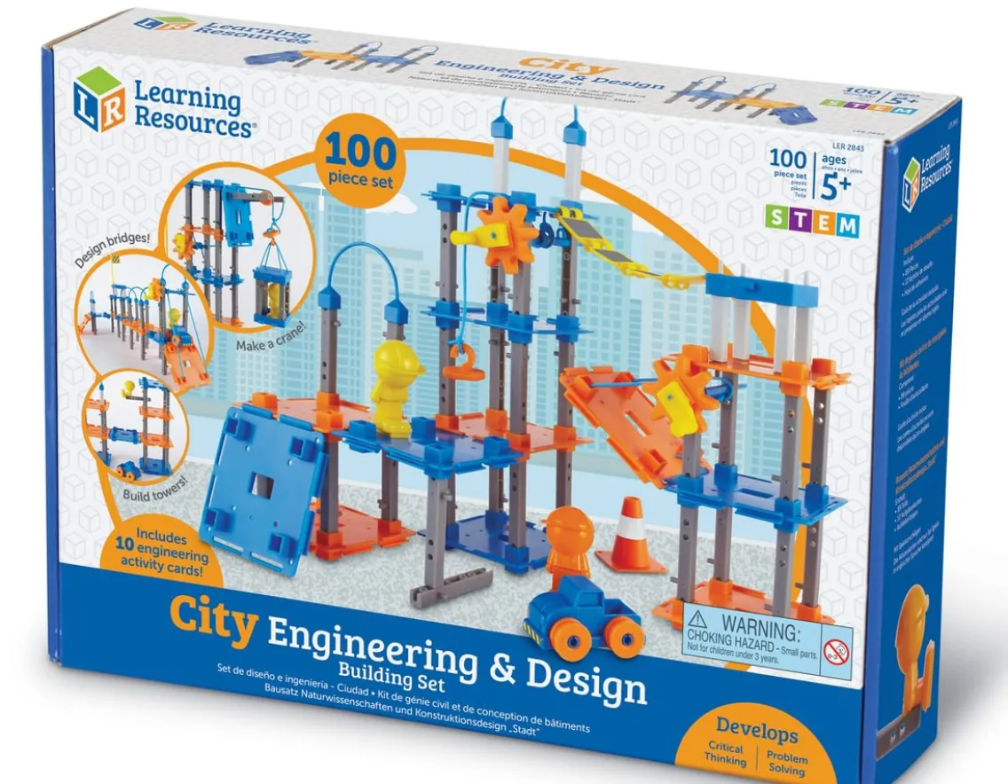 Construction|Engineer-Learning Resources City Building Set - Cranes & Bridges