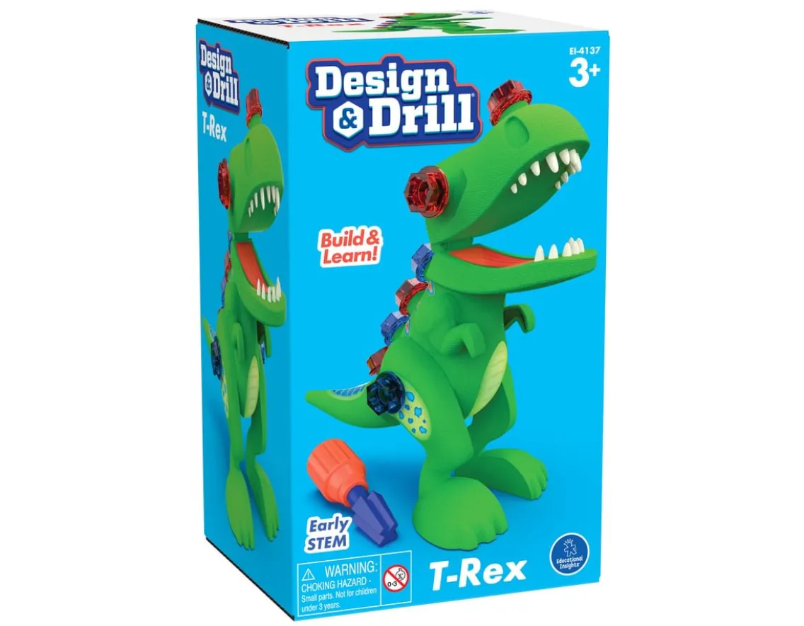 Construction|Creativity-Learning Resources Design & Drill T-Rex - 14-Piece Set