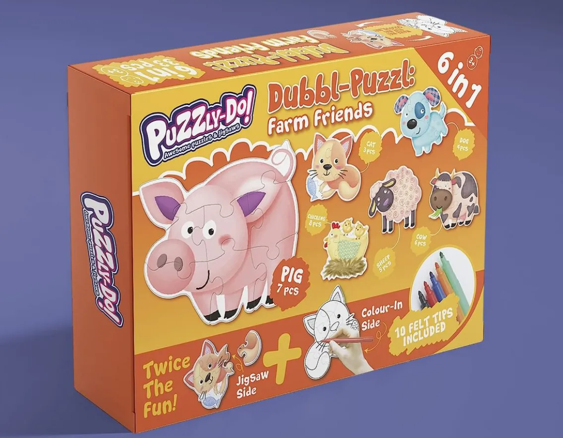 Creativity|Exclusive To Wicked Uncle-Snapmedia Farm Friends Puzzly-Do - 6 Animal Jigsaws