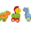 Dinosaurs|Wooden Toys-Orange Tree Toys First Dinosaurs - Wooden Push-Alongs