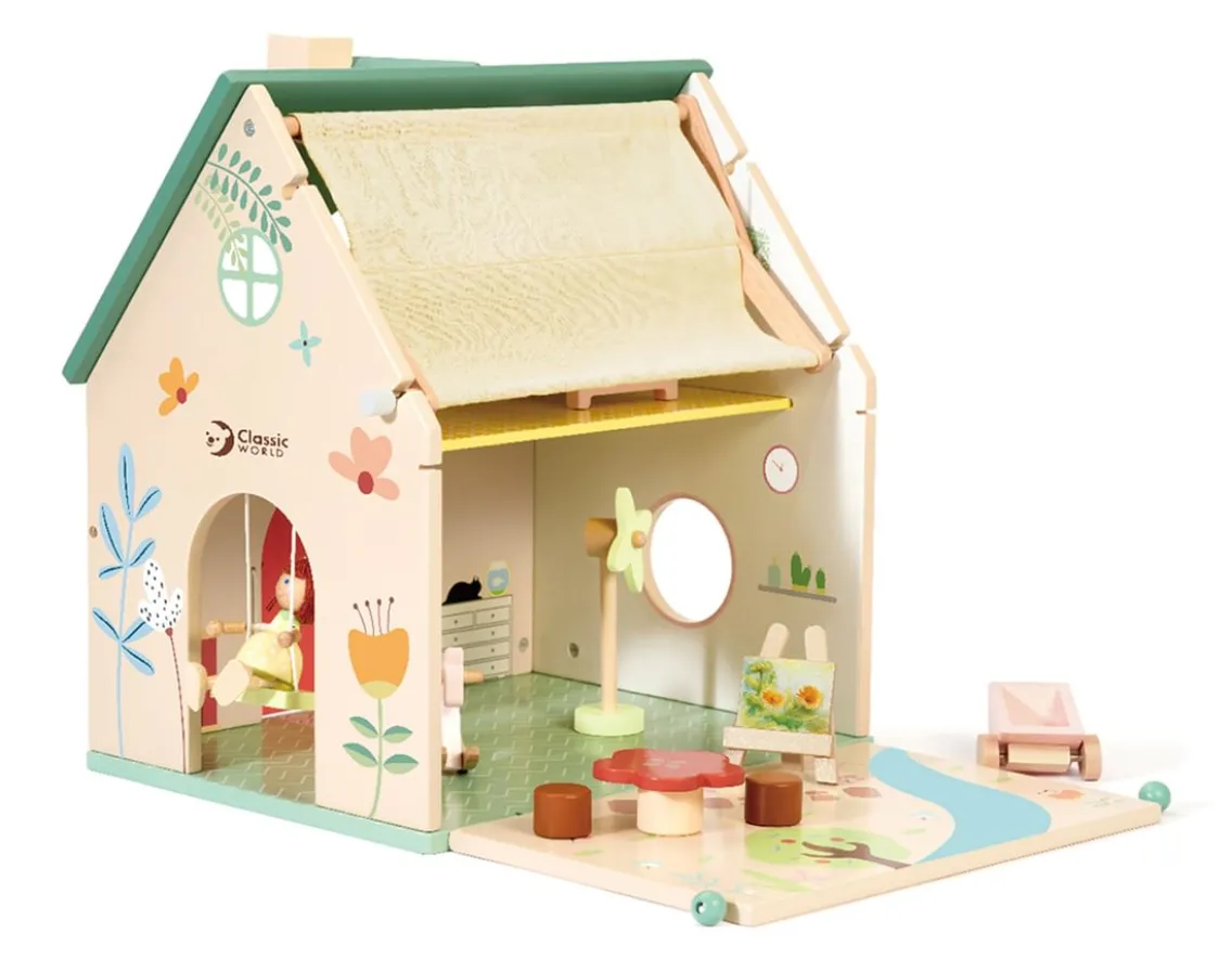 Wooden Toys|Age 5-Classic World Flower Cottage - Lovely Doll House