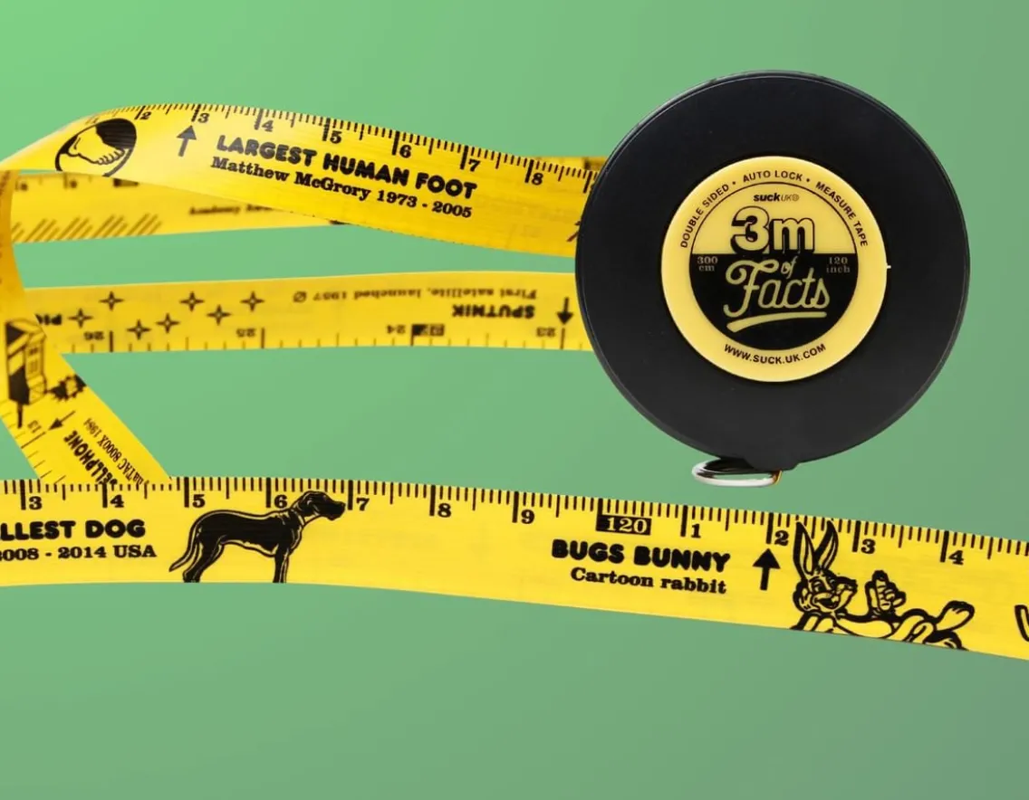 Construction|Creativity-Suck UK Fun Tape Measure - Filled with Silly Facts