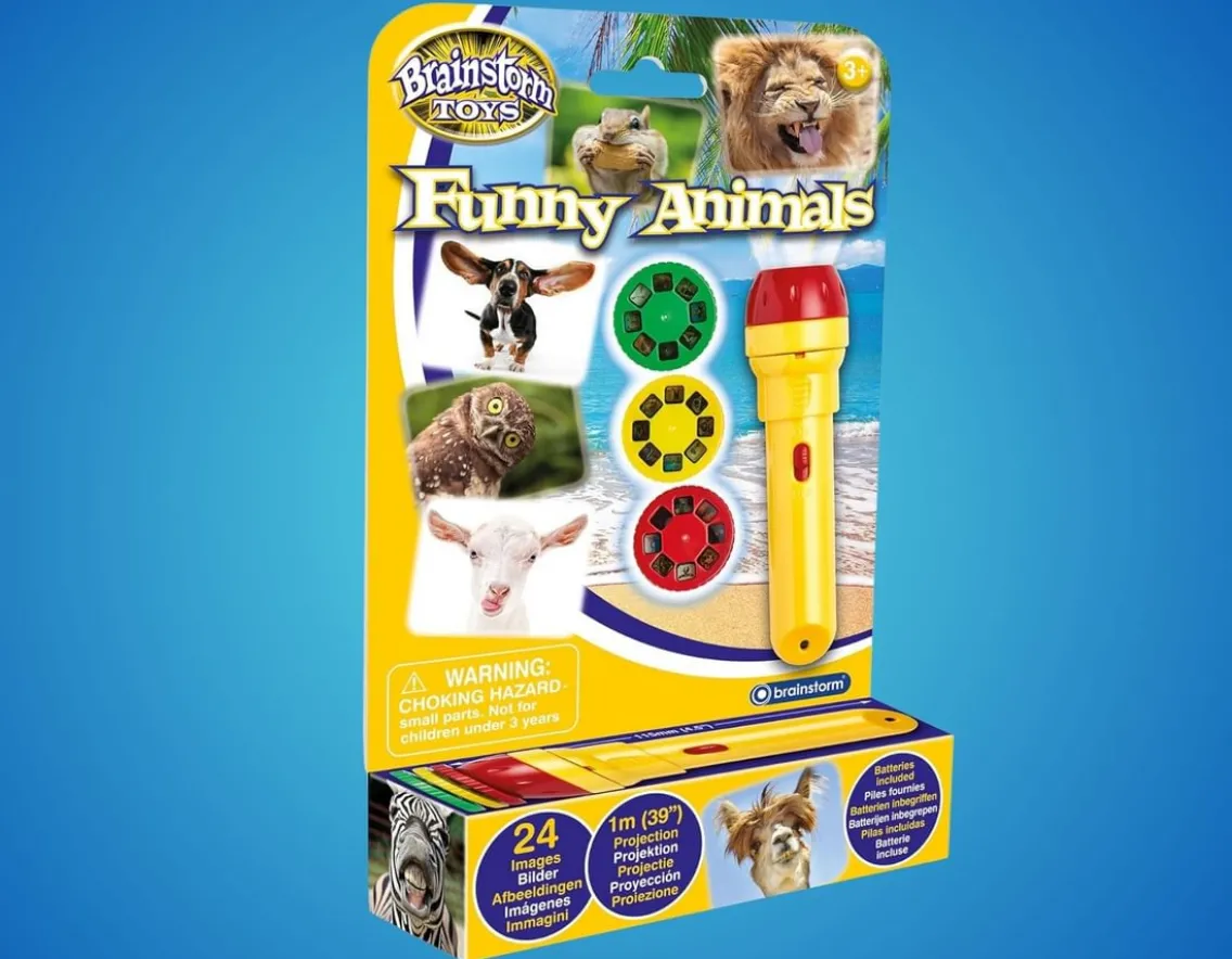 Wicked Fun|Age 4-Brainstorm Toys Funny Animals Torch & Projector