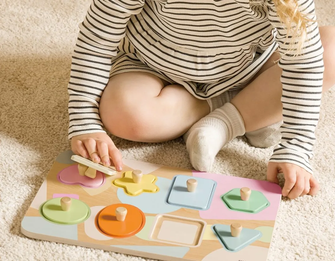 Educational|Wooden Toys- Geometry Peg Puzzle - For Little Hands