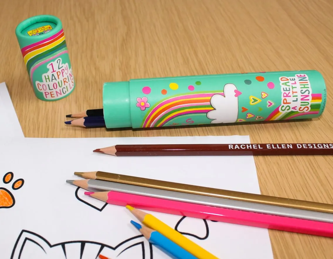 Creativity|Exclusive To Wicked Uncle-Rachel Ellen Happy Colouring Pencils - Set of 12