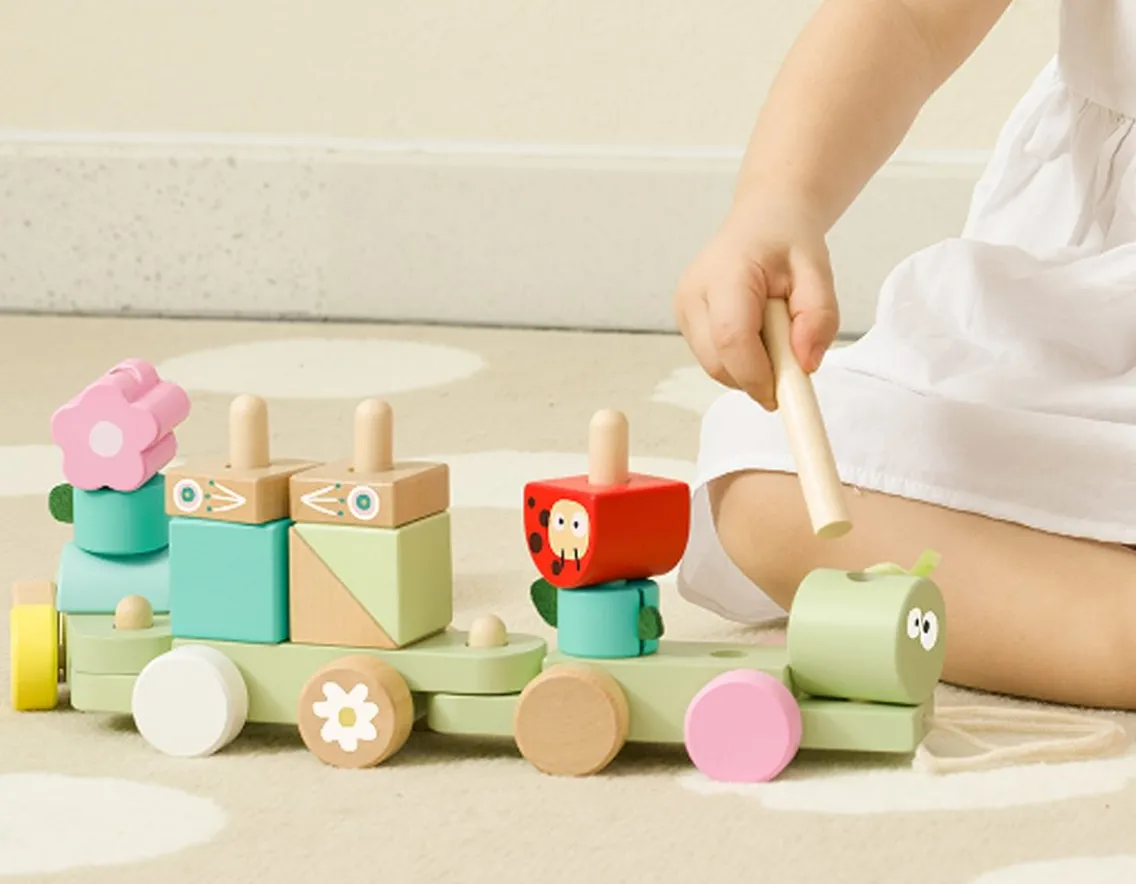 Wooden Toys|Age 1-Classic World Pull Along Jungle - 27 Wooden Pieces