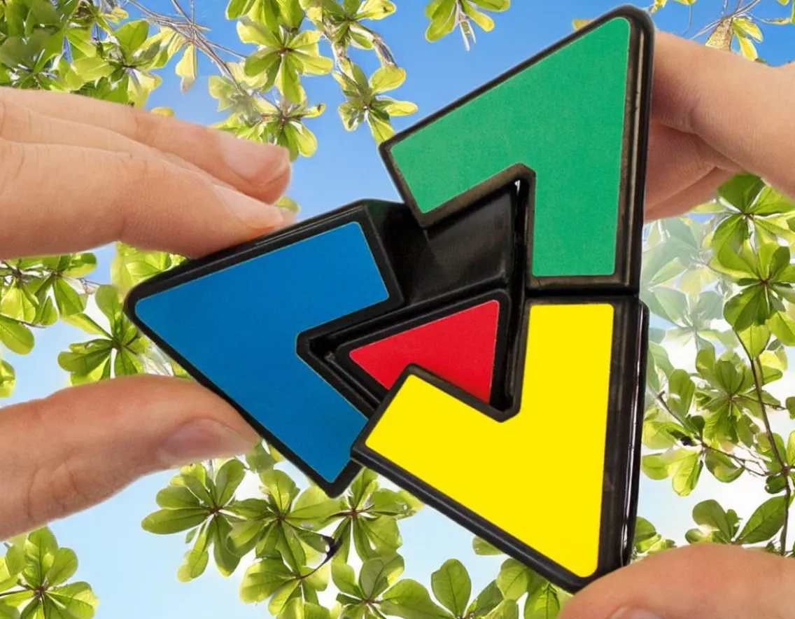 Educational|Puzzles-Recent Toys Pyraminx Duo - Brain Teaser for Beginners!