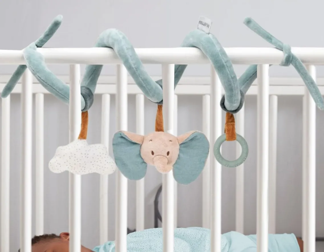 Sensory|Baby Girls-Nattou Spiral Activity Toy - Crinkly Elephant