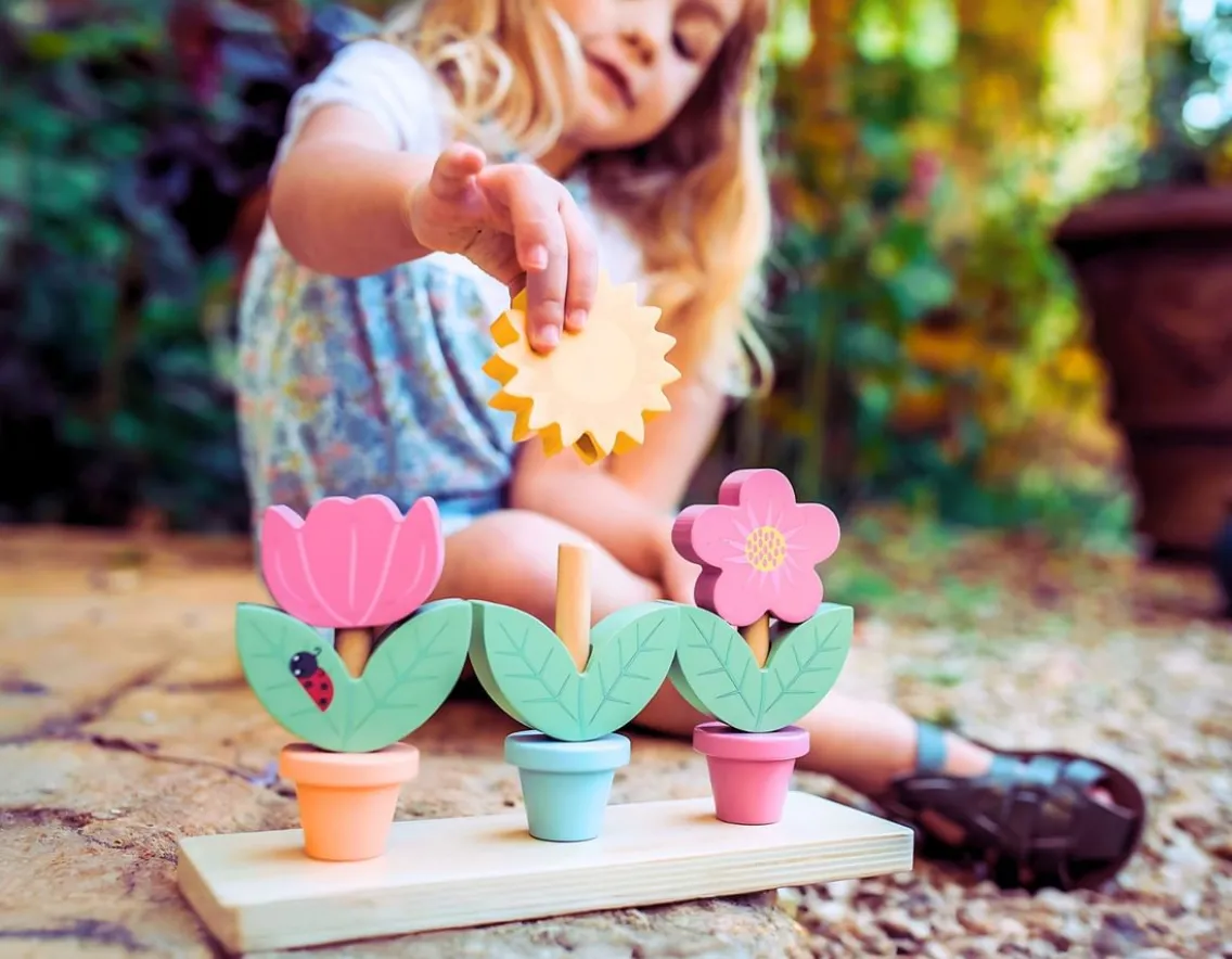 Wicked Fun|Wooden Toys-Orange Tree Toys Stacking Flower Pots - FSC Wood