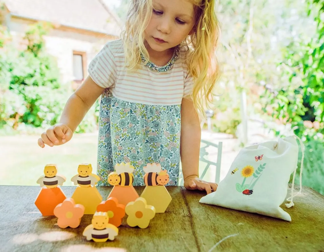 Construction|Wooden Toys-Orange Tree Toys Stacking Honey Bees - FSC Wooden Set