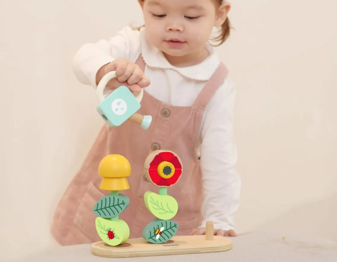 Wooden Toys|Age 2-Classic World Stacking Rings Flower Garden