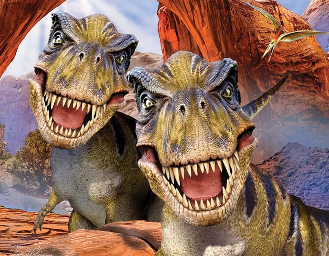 Dinosaurs|Puzzles-Kidicraft Ltd T-Rex Selfie Puzzle - 3D Effect