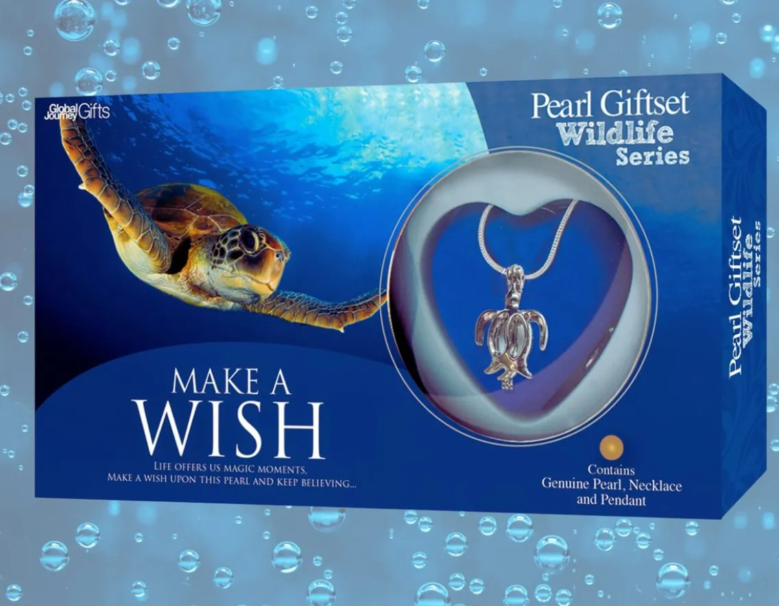 Fashion & Style|Age 11-Global Journey Gifts Turtle Pearl Gift Set - Real Pearl in Clam