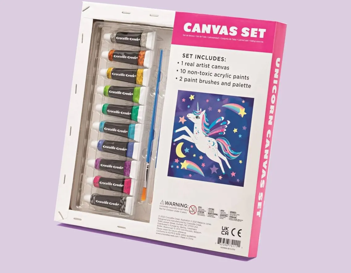 Creativity|Unicorn-Crocodile Creek Unicorn Canvas Set - Ten Acrylic Paints
