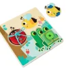 Educational|Puzzles-Tooky Toy Wooden Skills Board - Buckle, Button, Lace