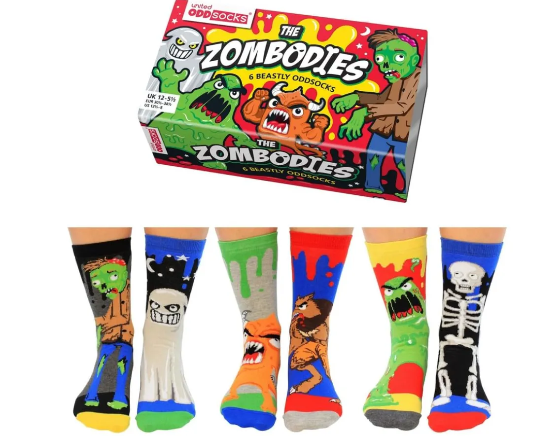 Fashion & Style|Magic, Spooky & Spells-United Odd Socks Zombodies - Six Scarily Odd Socks!